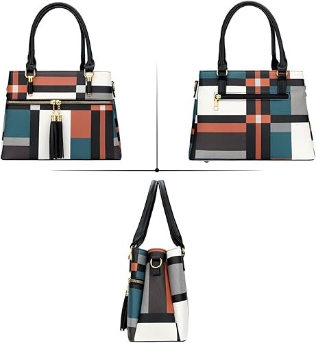 Women Satchel Bags Handle Shoulder Handbags and Purses Pockets Zipper