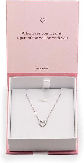 Heart Necklace for Women in Sterling Silver 925 Includes Gift Box- Ready to be Gifted