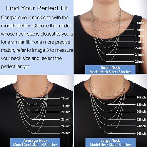 Jewlpire 925 Sterling Silver Chain Necklace Chain for Women 1.1mm Cable Chain Necklace