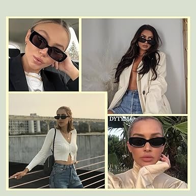 JASPIN Rectangle Sunglasses for Women Men Trendy Y2k Retro 90s Sun Glasses