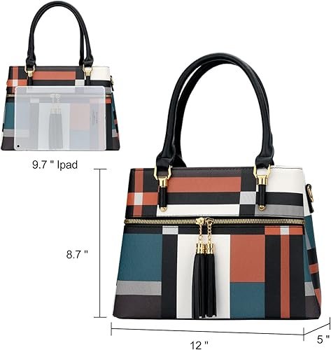 Women Satchel Bags Handle Shoulder Handbags and Purses Pockets Zipper