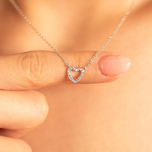 Heart Necklace for Women in Sterling Silver 925 Includes Gift Box- Ready to be Gifted