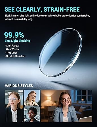 TIJN Olisa Blue Light Blocking Glasses for Women Men,Oval Glasses